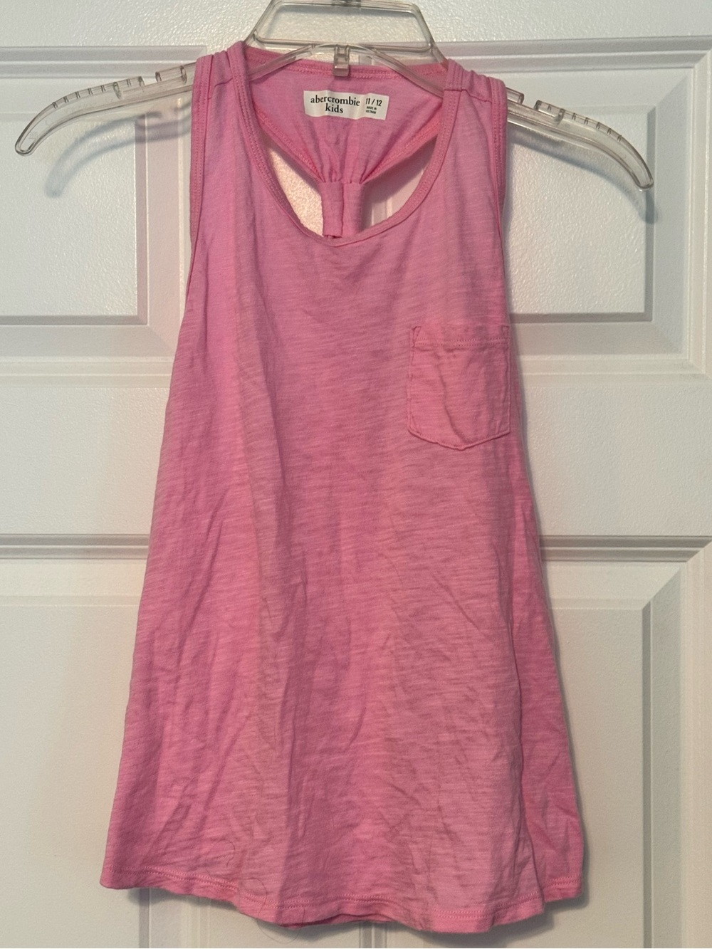 Girl’s Abercrombie Kids Bubblegum Pink Twist Back Racerback Tank Top Size 11/12